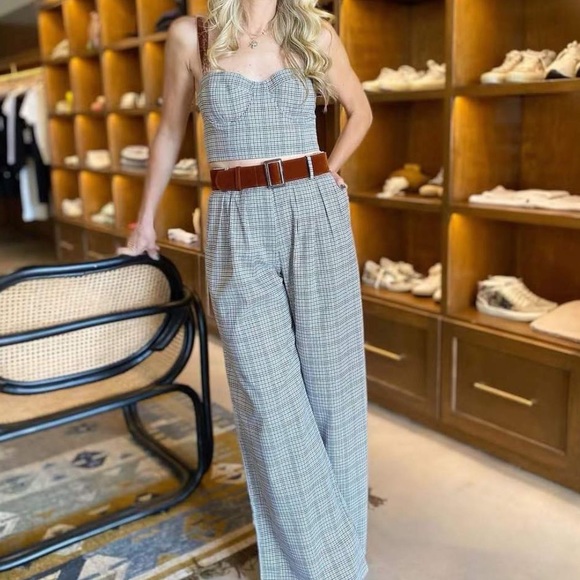 NWOT Cara Cara Soho Pants COLOR: HANNON PLAID TURTLEDOVE